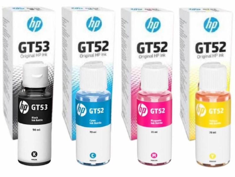 Pack de tintas HP GT53 Negro Original, GT52 Cian, Amarillo y Magenta Original
