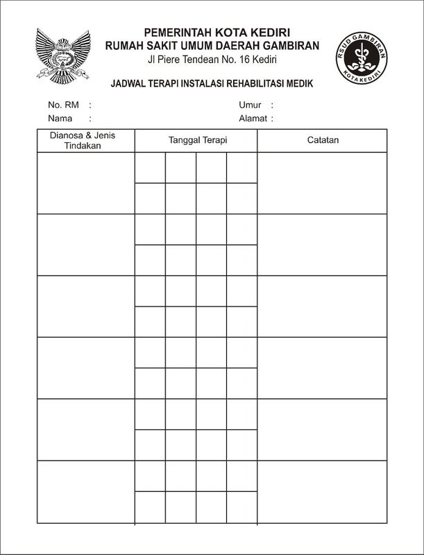 kartu terapi pasien Rp.500