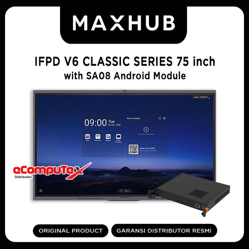 MAXHUB IFP Display Smart Board 75 V6 Classic Series C7530 + SA08 ...