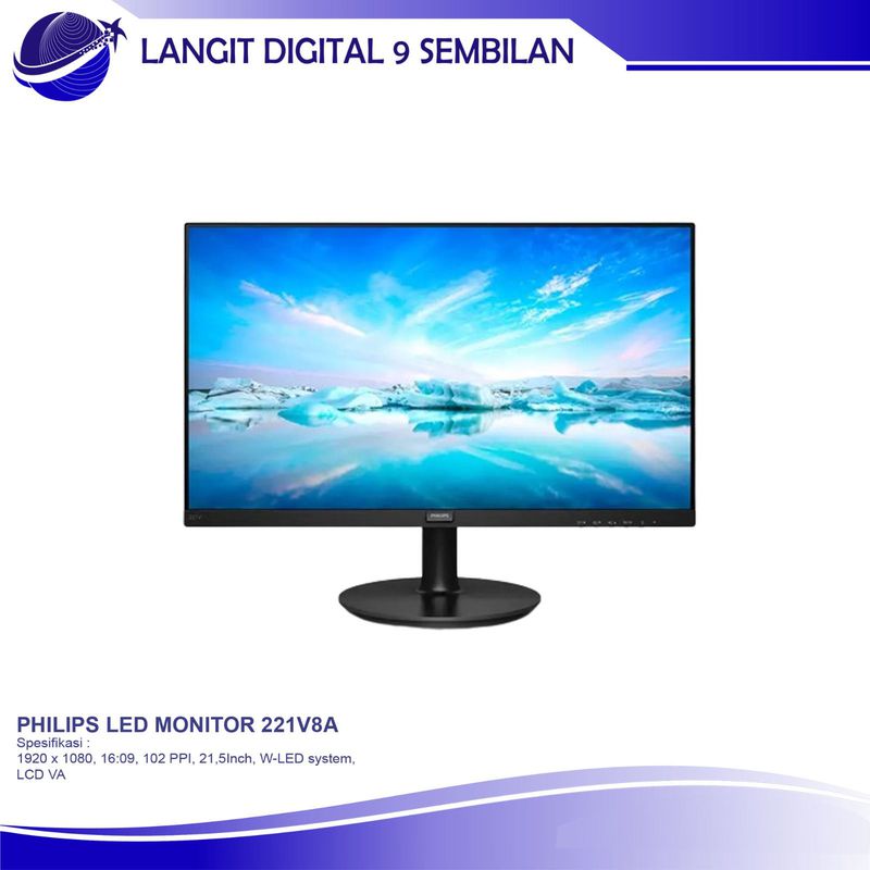 PHILIPS LED MONITOR 22 INCH 221V8A