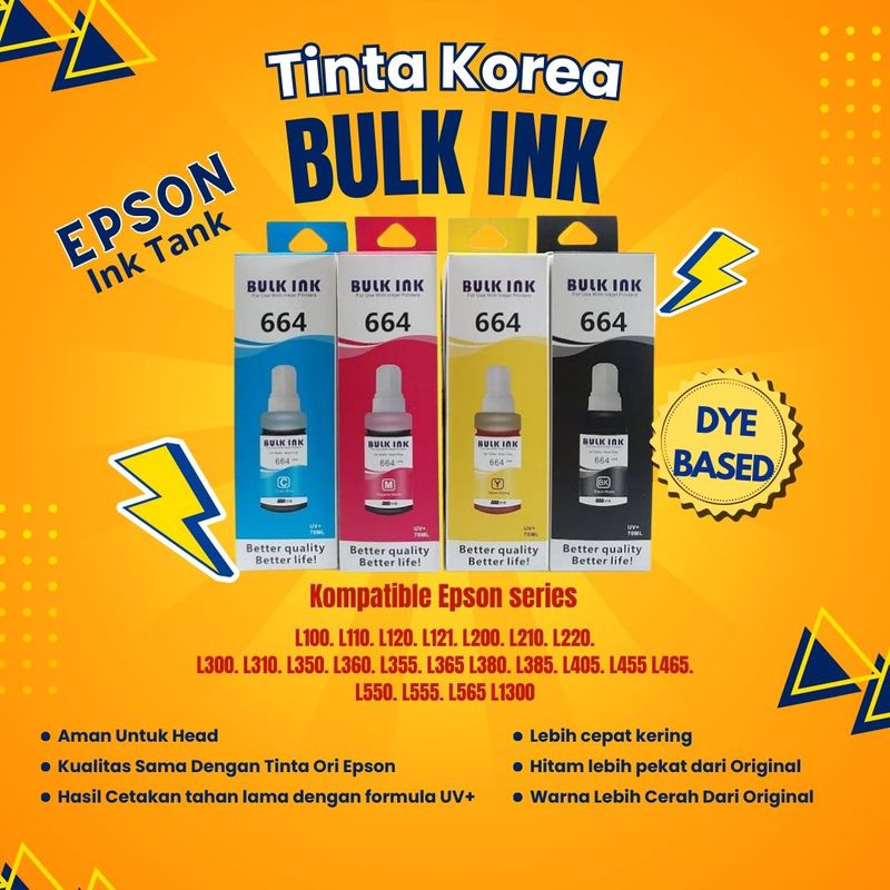 Tinta Bulk Ink Korea Epson Series 664 Cyan