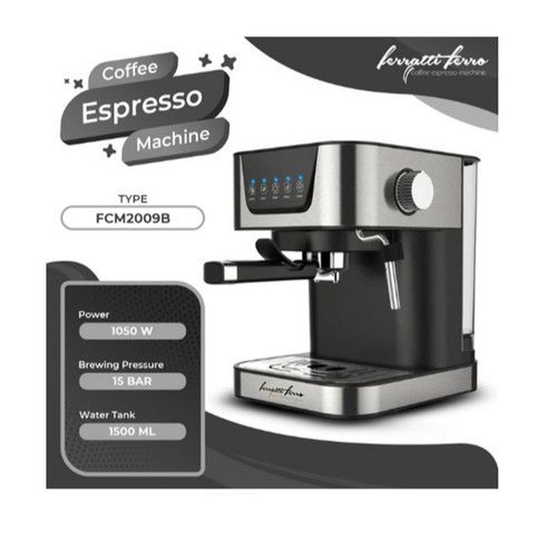 Mesin Pembuat Kopi Espresso Maker Ferratti Ferro FCM2009B FCM 2009B