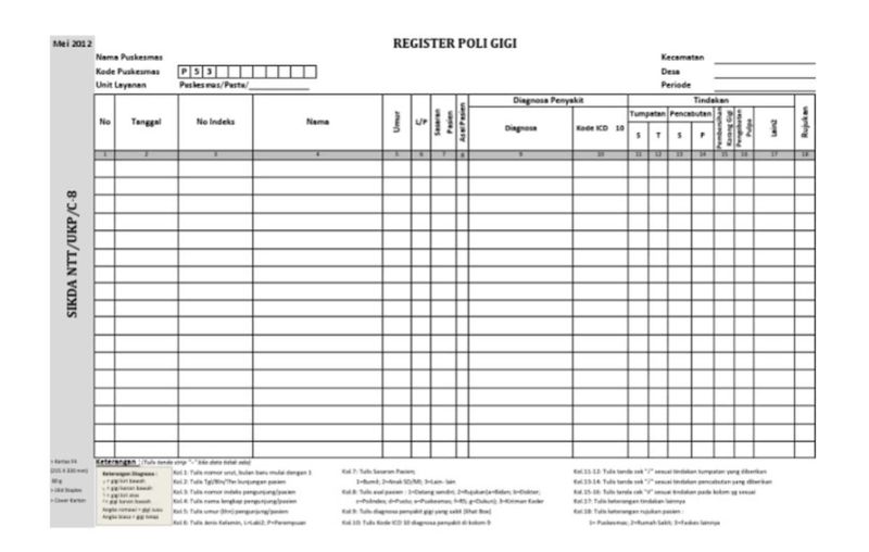 BUKU REGISTER GIGI