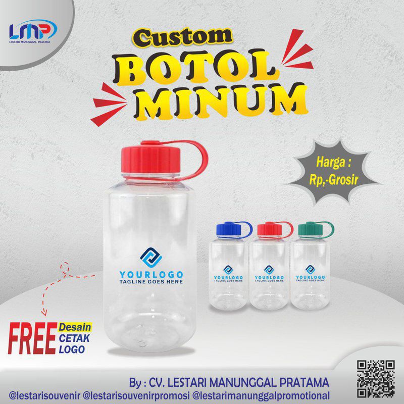 Merchandise Souvenir Custom Botol Minum - Silver