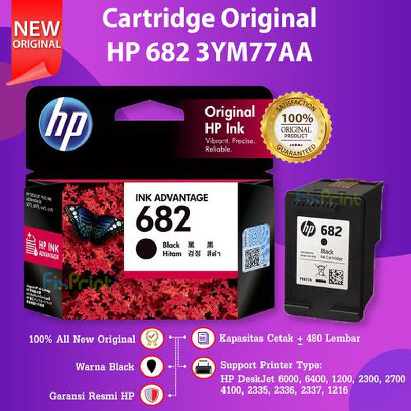 Tinta Printer HP Deskjet Ink Advantage 2776 - HP 682 Black Original