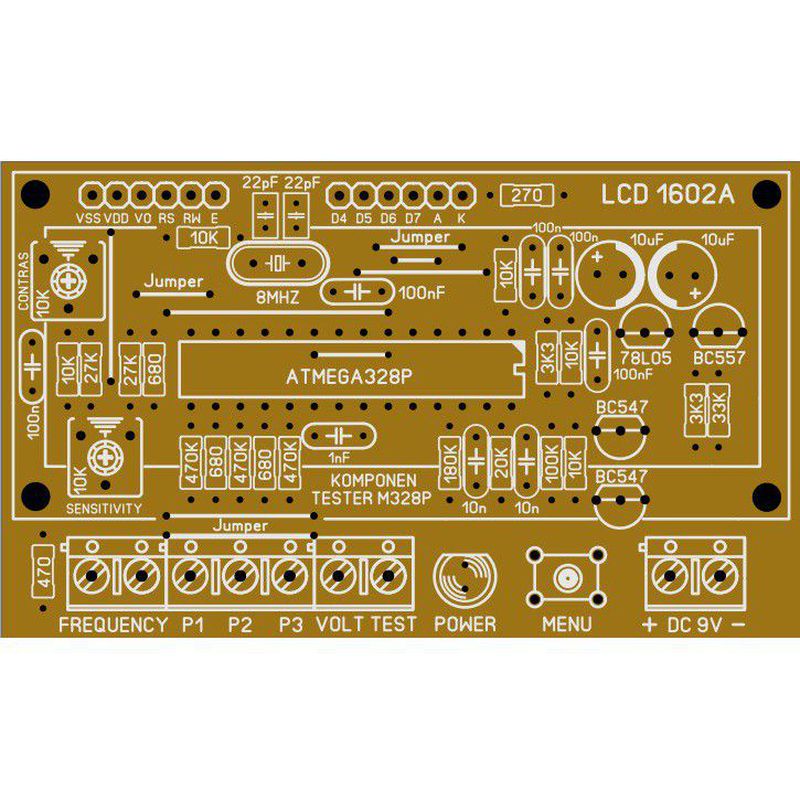 PCB Komponen Tester Circuit Diagram