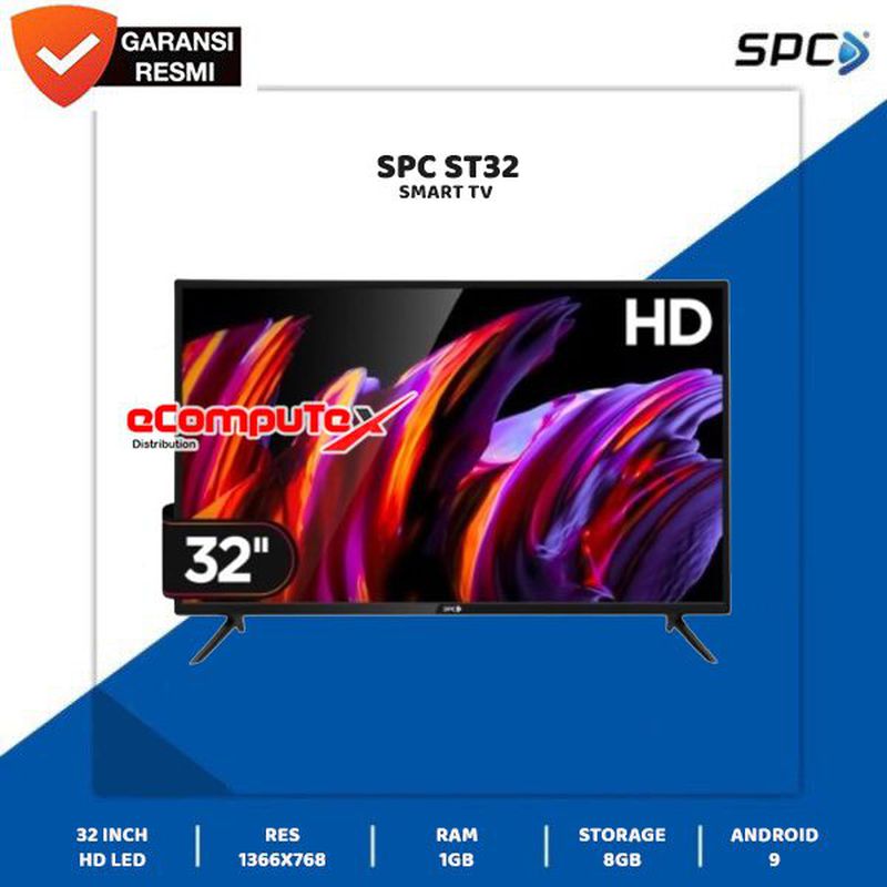 SPC SMART TV 32 INCH ST32 - 32" HD 1GB 8GB ATV DVB-T2 ANDROID 9 - TKDN