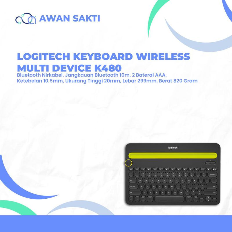 LOGITECH KEYBOARD WIRELESS MULTI DEVICE K480