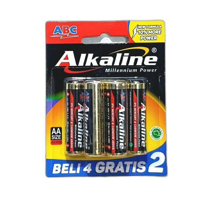 Baterai alkaline aa isi 6