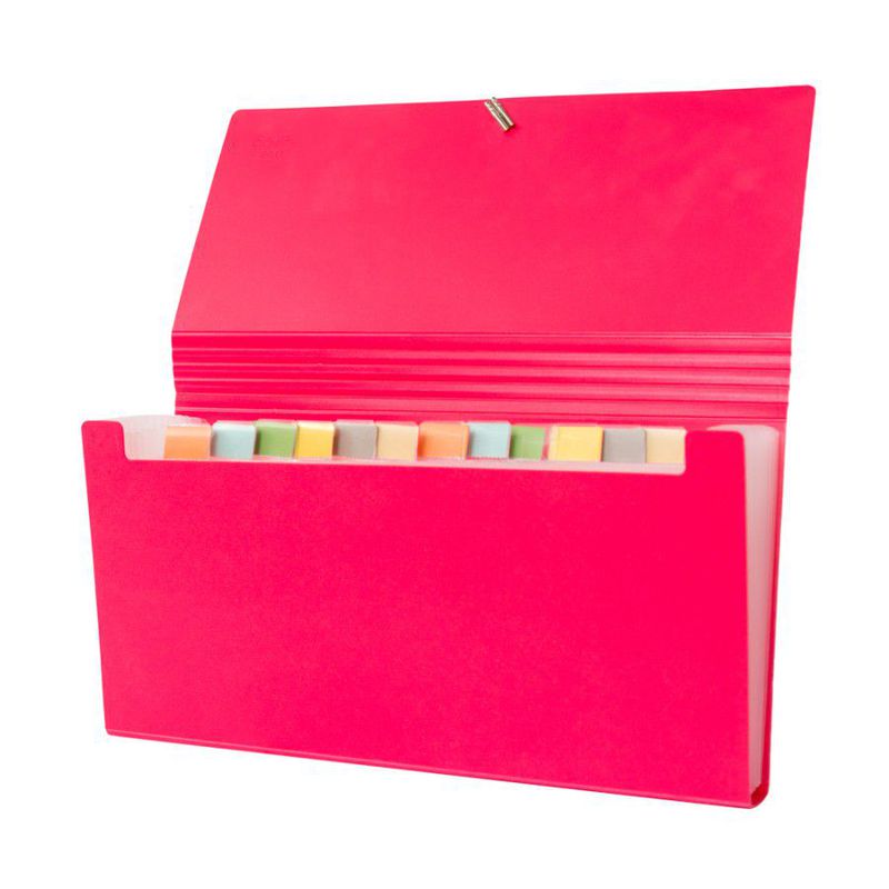 BANTEX Expanding File Cheque (12 Pockets) - Lime