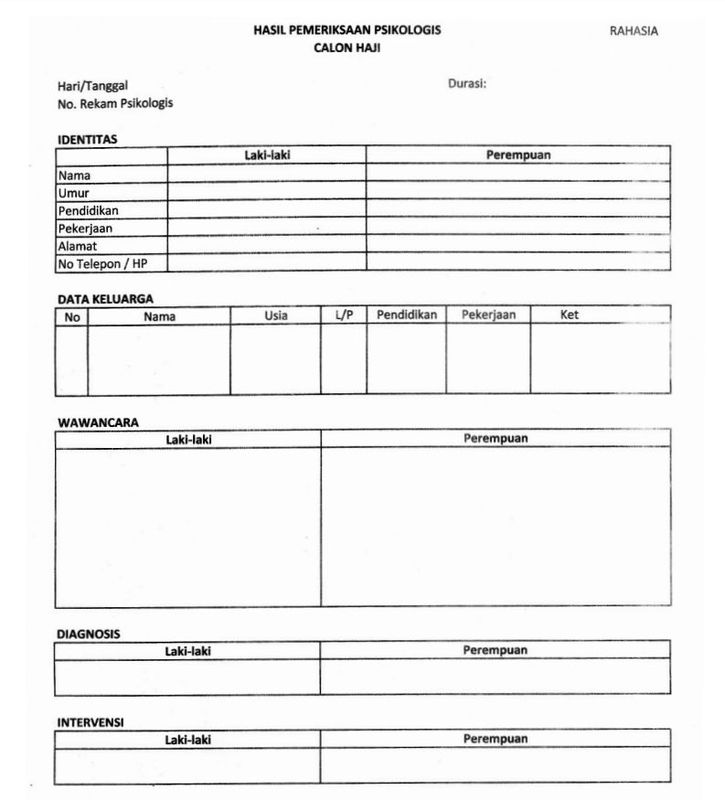 Form Pemeriksaan Haji Pus Turi
