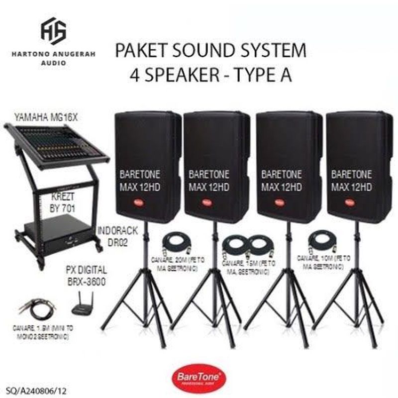 BareTone PAKET SOUND SYSTEM 4 SPEAKER - TYPE A