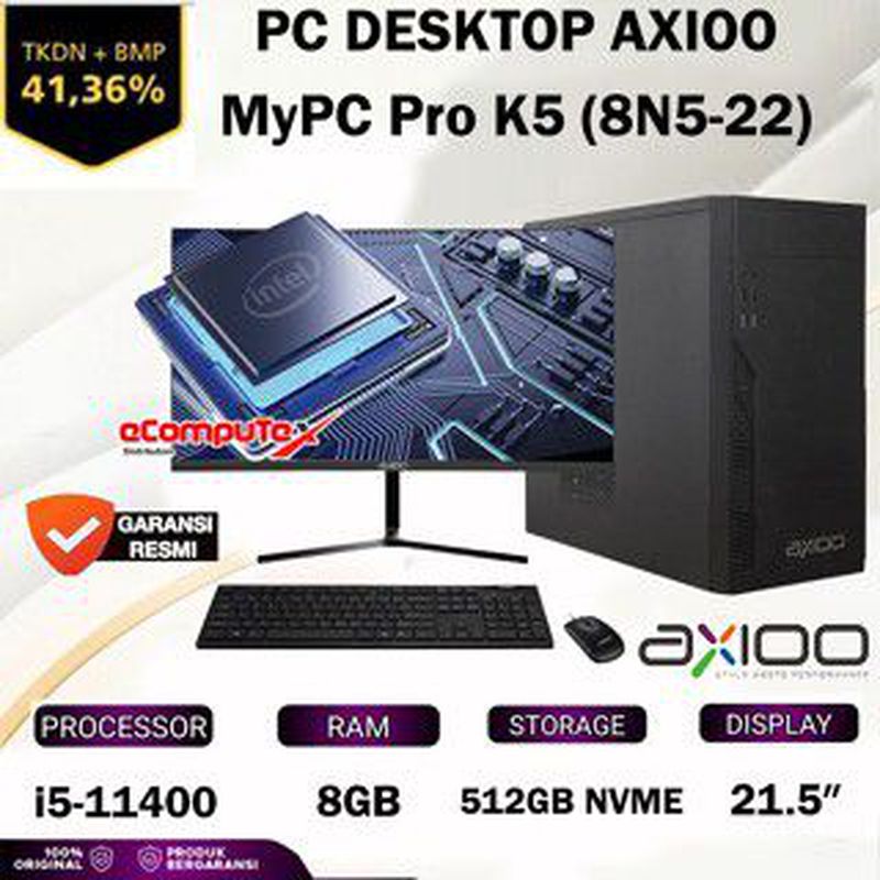 PC DESKTOP AXIOO MYPC PRO K5 (8N5-22) i5-11400 8GB/512GB NVME 21.5″ FHD ...