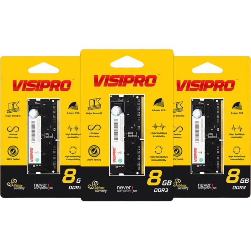 Memory Visipro 8GB DDR3 sodimm 1600Mhz PC 12800 RAM Visipro