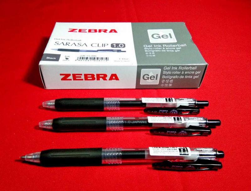 Zebra Sarasa Clip - Penne a sfera da 0,4 mm; confezione da 10 colori (JJS15-10CA