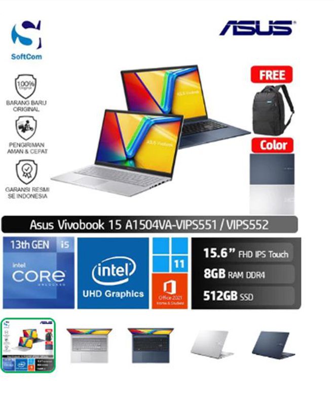 Laptop Asus Vivobook Intel Core i5 A1504VA-VIPS551 8Gb/512Gb, (15,6)
