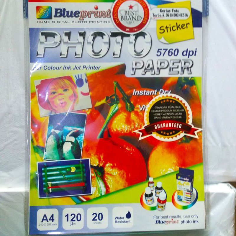 BLUEPRINT STICKER PAPER A4 120GR