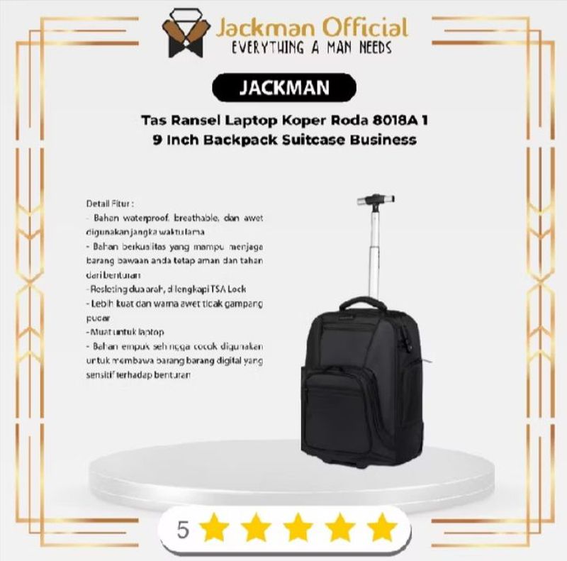 Tas Ransel Laptop 8018A 19 inch Backpack Suitcase Bisnis