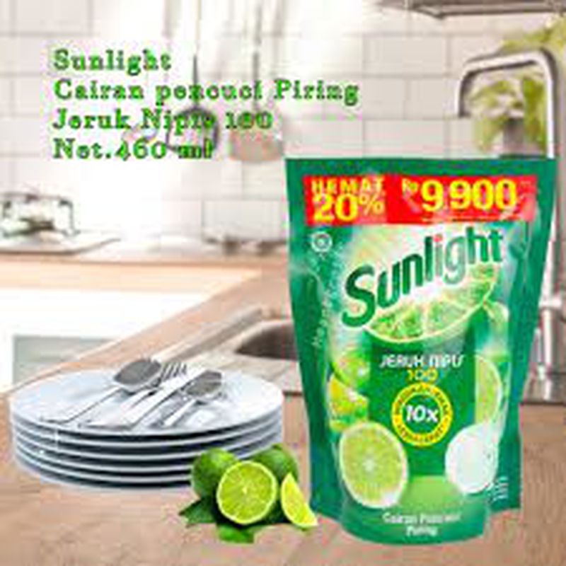 Cairan Pencuci Sun Light, Lemon Reff 4 X 400 Ml
