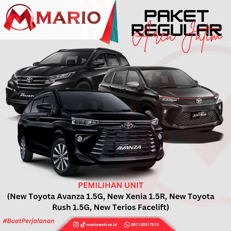 SEWA MOBIL SURABAYA - PAKET REGULAR JATIM (NEW AVANZA, NEW XENIA, NEW ...