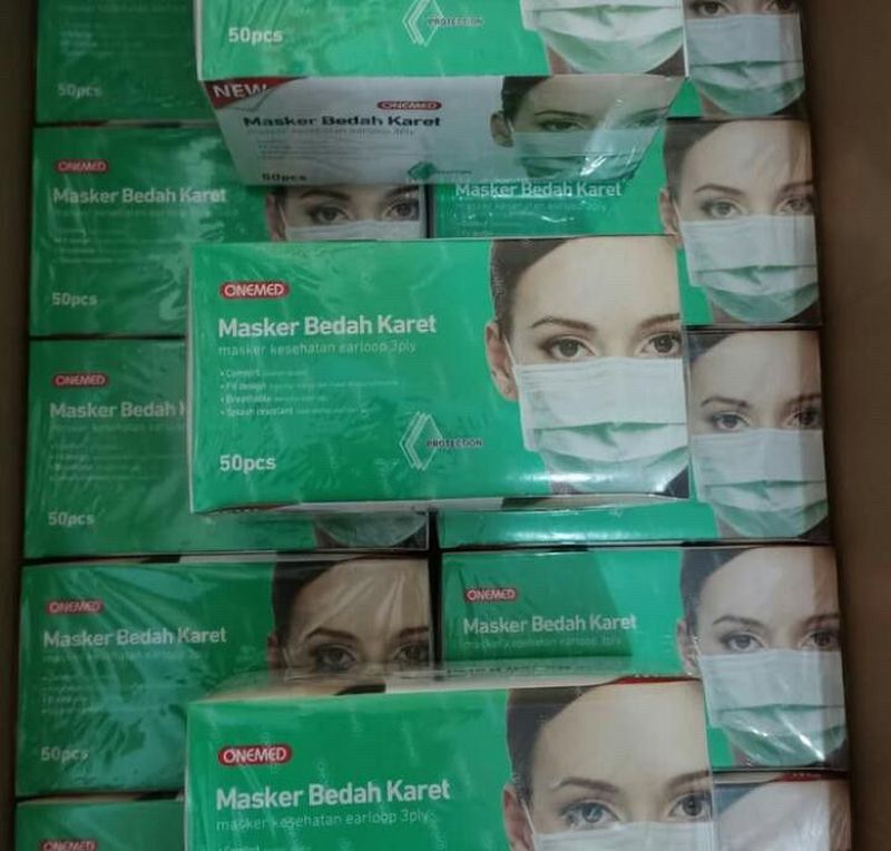 Masker Medis Bedah Surgical Mask|Masker Earloop Earlop 3ply Onemed