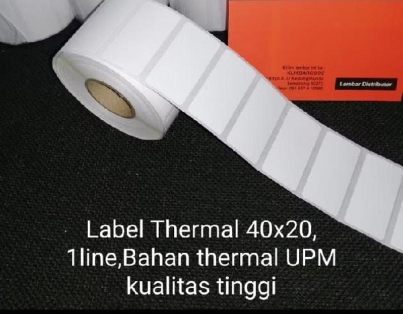Sticker Label Barcode Thermal 40 mm x 20 mm