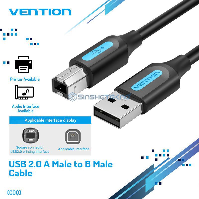 Vention Kabel USB 2.0 A to B Male Scanner/ Printer/ Soundcard 10 M