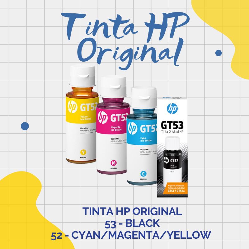 Tinta HP GT53 & GT52 - Kuning