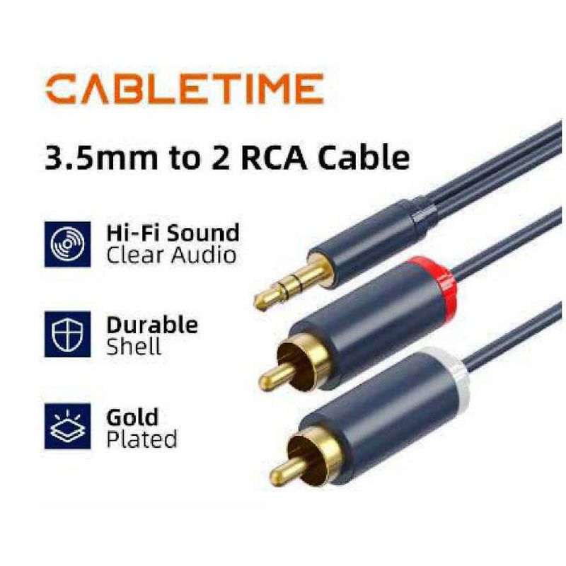 Kabel Aux to RCA Audio 3.5mm Male to 2 RCA Male