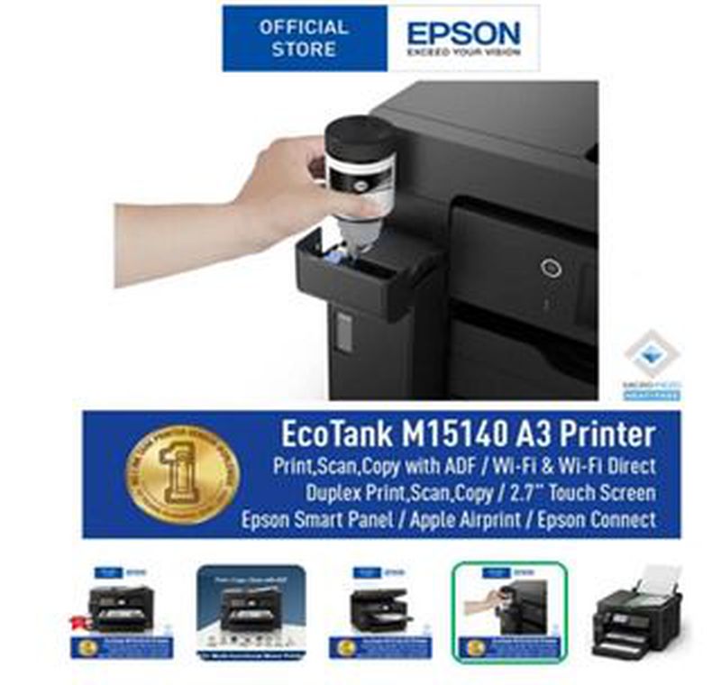 EPSON ECOTANK MONOCHROME M15140 A3 WI-FI DUPLEX ALL-IN-ONE INK TANK PRINTER