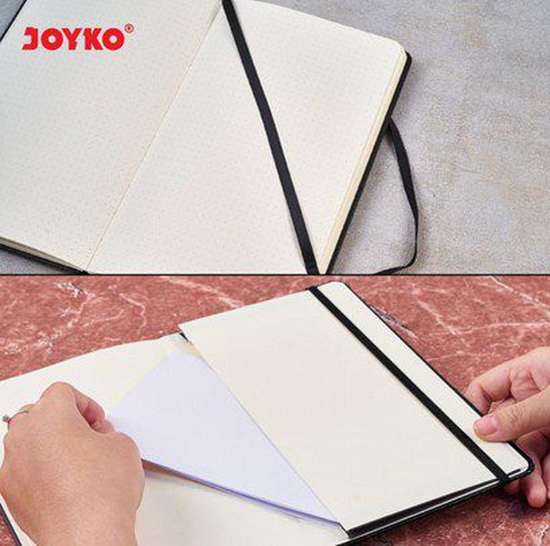 Buku Tulis/ Note Book Kulit A5 Joyko Grid, Dot, Polos - Biru, polos Joyko