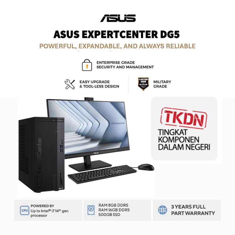 ASUS EXPERTCENTER DG500MER i7/16GB DDR5/512GB SSD/Win Home/LCD 21.5 Inch