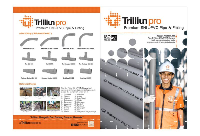 Pipa PVC SNI TrilliunPro S-10 RRJ ø 250 mm (10 Inch) Panjang 6 m