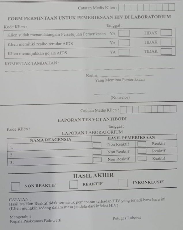 Form permintaan HIV + bandel