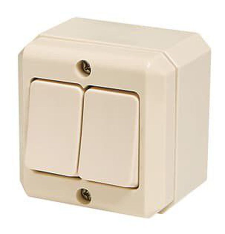 Saklar Broco Seri/Double Outbow OB 2 Switch Tempel Timbul Luar Tembok