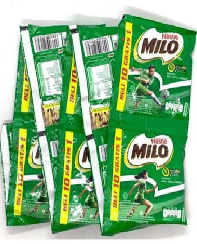 Milo Susu Bubuk Rasa Coklat 3 in 1 - kemasan renceng - isi 10 @ 22gr