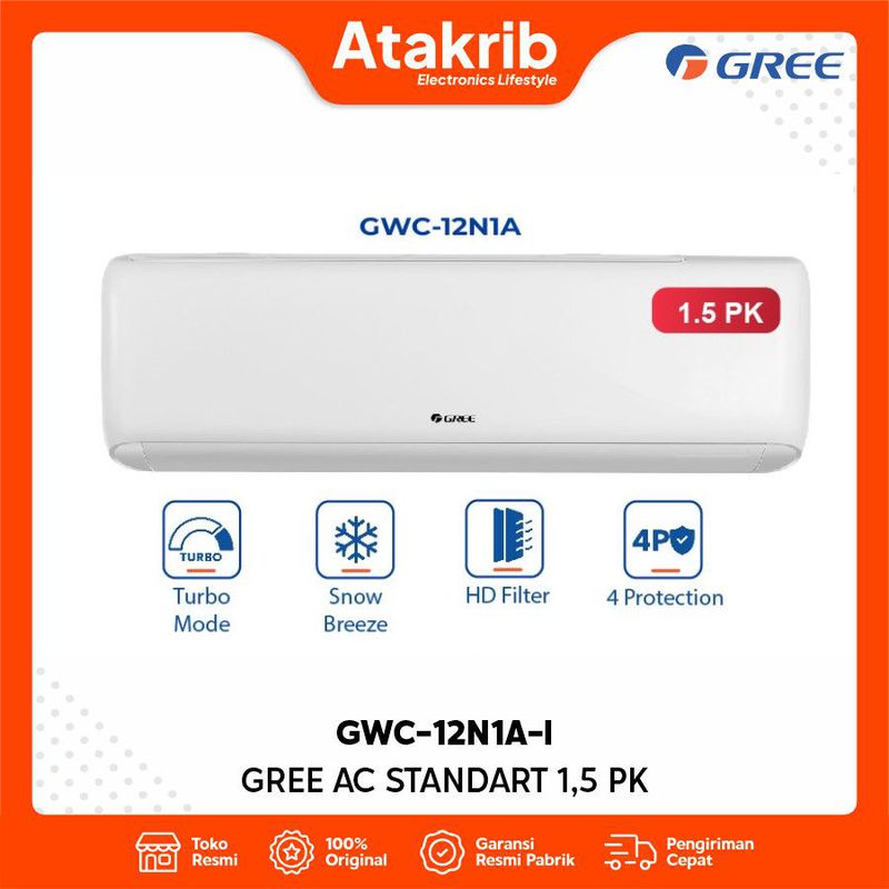AC SPLIT STANDART 1,5PK MEREK GREE, TYPW GWC-12N1A