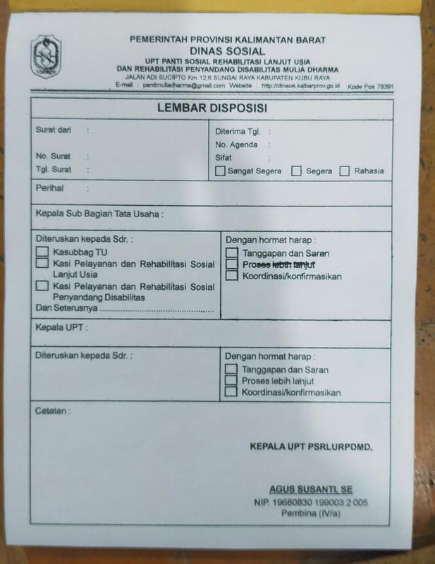 LEMBAR DISPOSISI RANGKAP 3