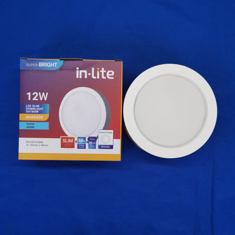Lampu Downlight Panel LED 12W Watt OB Outbow Inlite