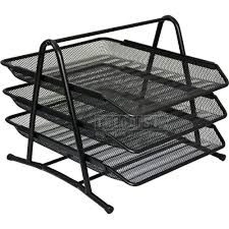 3 Tiered File Tray Black