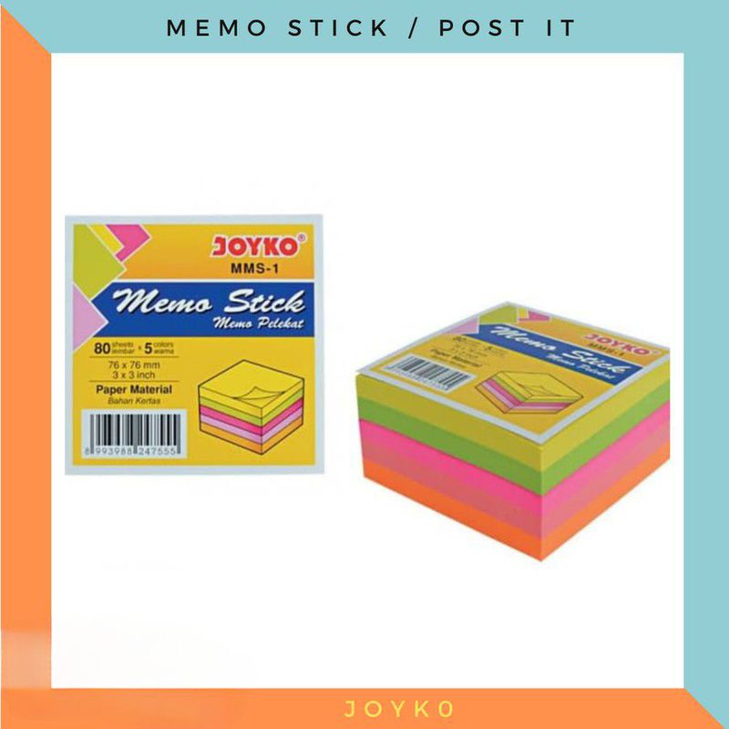 Memo Stick Kertas / Sticky Notes - 5 warna / Lusin isi 12 Pcs