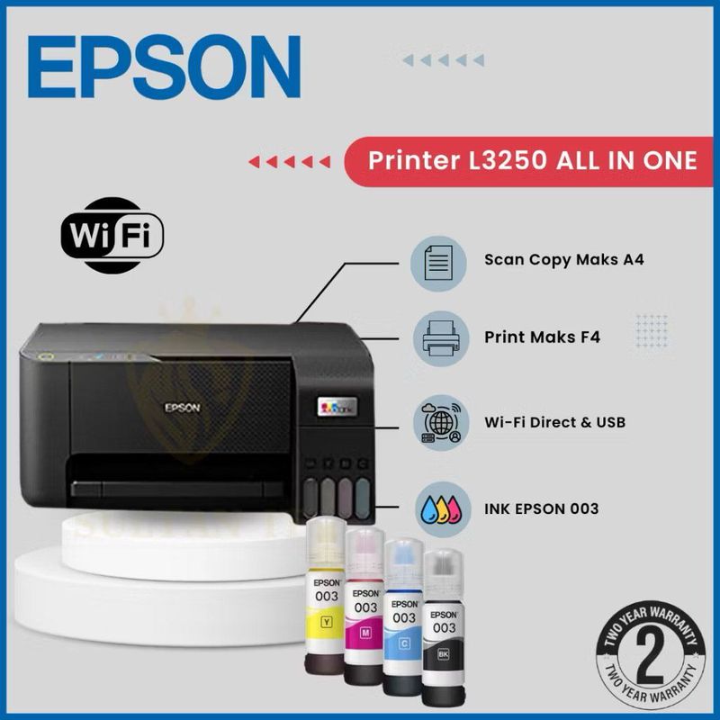EPSON PRINTER EPSON L3250 ( PRINT SCAN COPY A4 + WIFI )