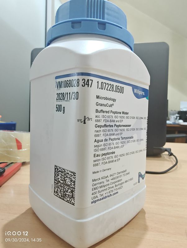 Merck Millipore 1.07228.0500 Buffered Peptone Water - 500 gram