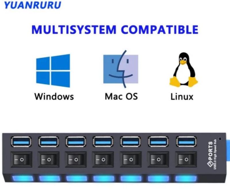 USB 7 Port Yuanruru