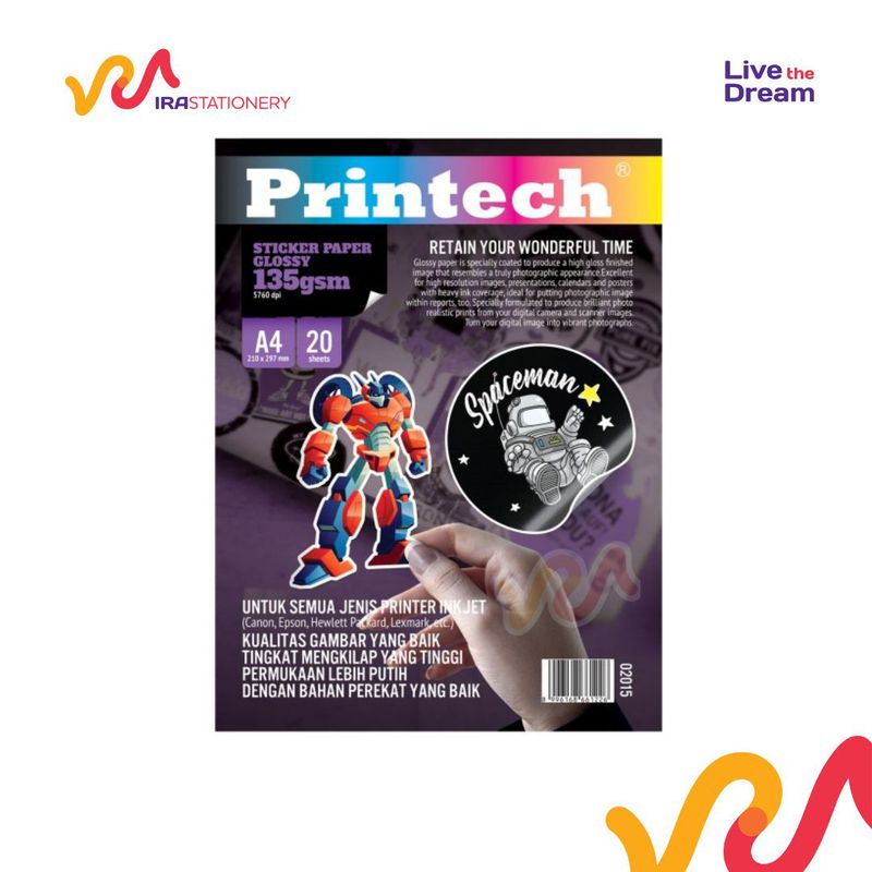 PRINTECH STIKER GLOS A4 135