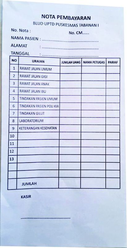Nota Pembayaran HVS