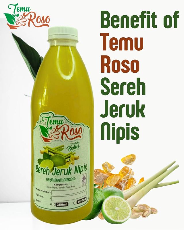 Minuman Sehat Tradisional Temu Roso Sereh Telang Ukuran Botol 600ml