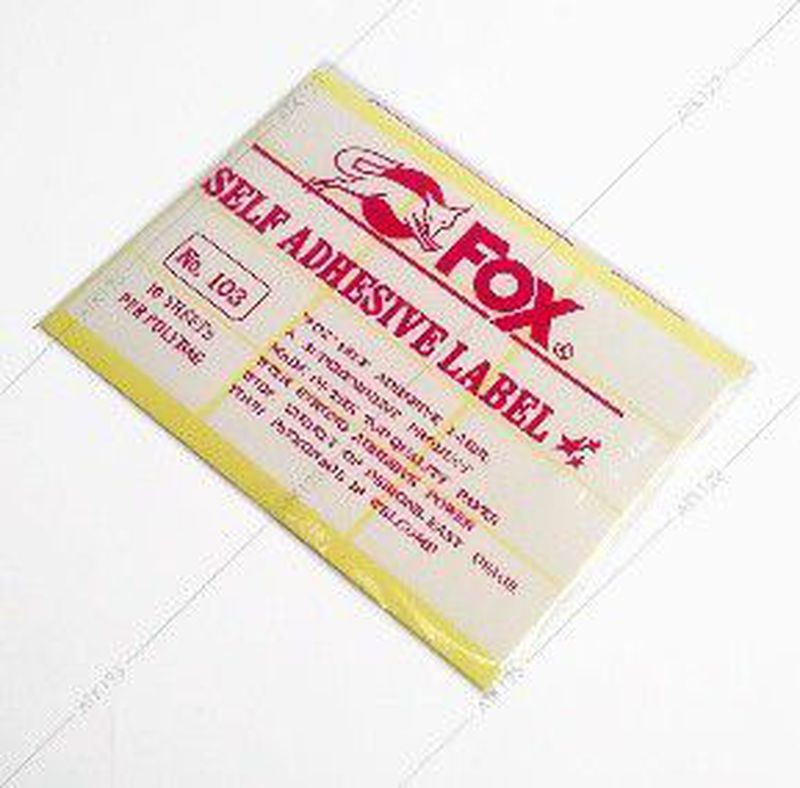 label sticker 103 FOX