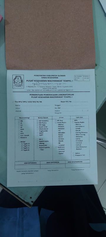 Form Permintaan Lab