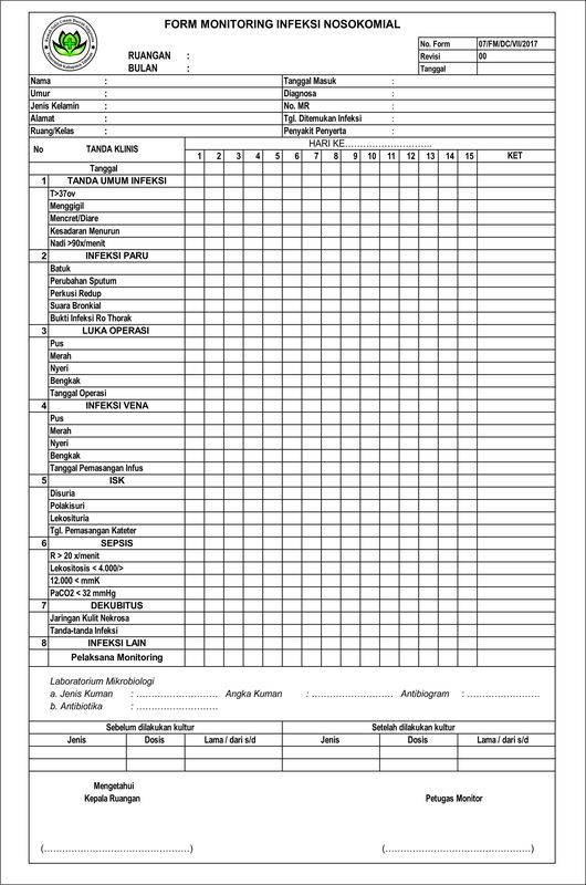Form monitoring infeksi nosokomial